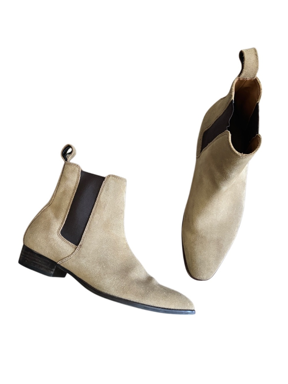 Rush Gordon Rush Light Tan Genuine Suede Leather Warner Classic Chelsea Boots